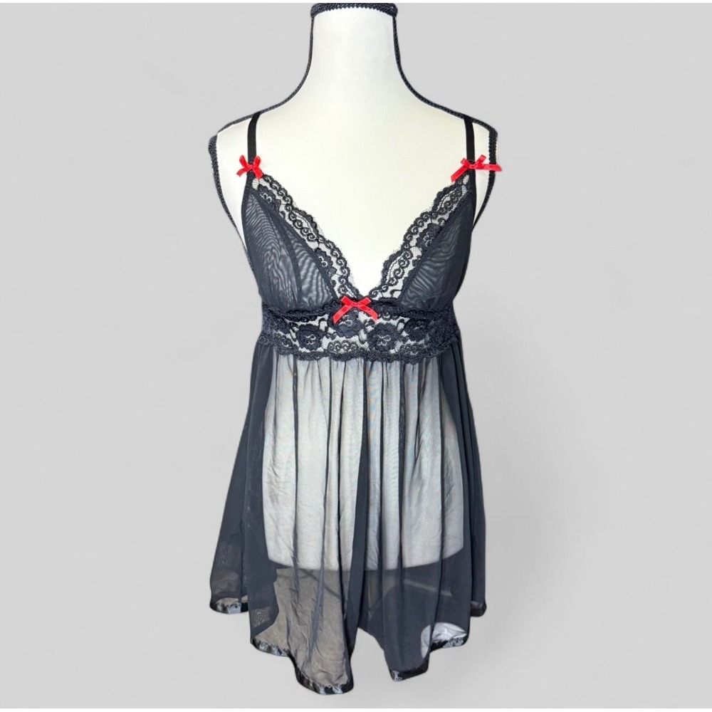 Carrie Amber Black Babydoll‎ Chemise